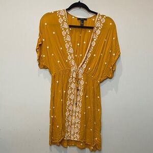 Forever 21 Mustard Coverup with White Accents